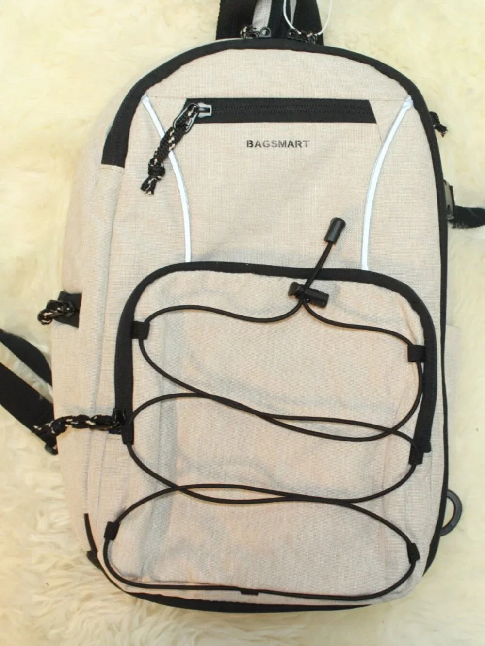 BAGSMART Small Beige Padded Divider Camera Backpack/Sling Travel Bag NWT